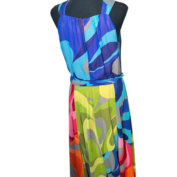 Soft Surroundings Bright Multicolored Halter Maxi Dress Size Small Wedding Beach - Picture 4 of 5